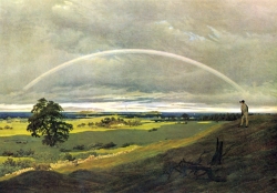 “Landschaft auf Rügen mit Regenbogen” by Caspar David Friedrich